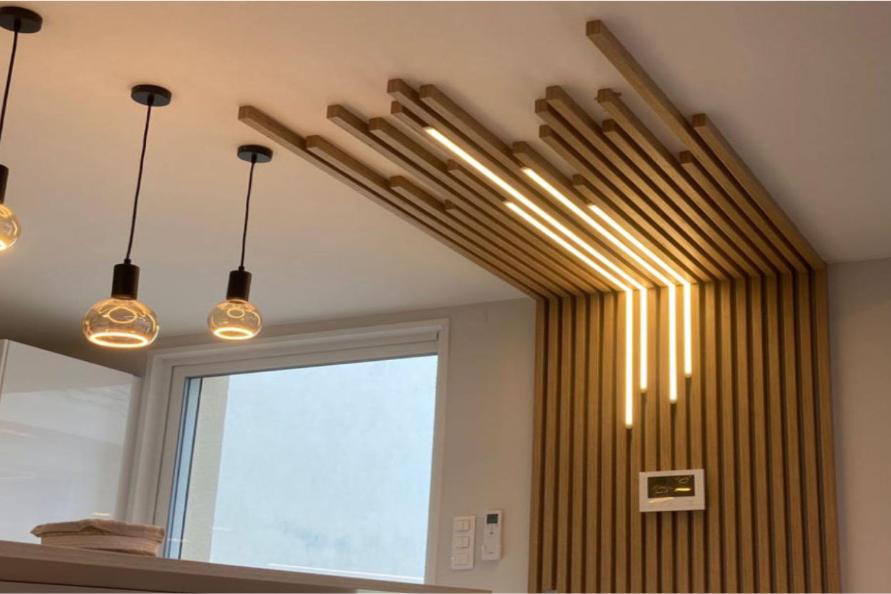 LIGNE DE LED TASSEAUX BOIS